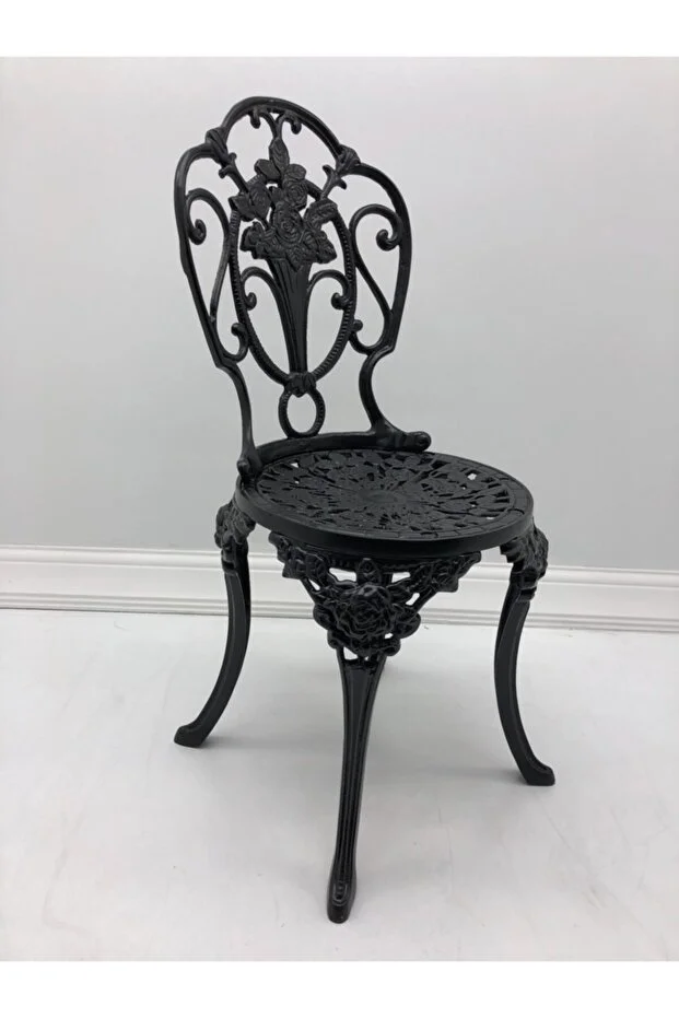 Alüminyum Döküm Ferforje Güllü Sandalye Kolsuz Model